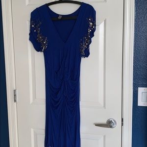Free people fitted dress with beading on shoulders vintage